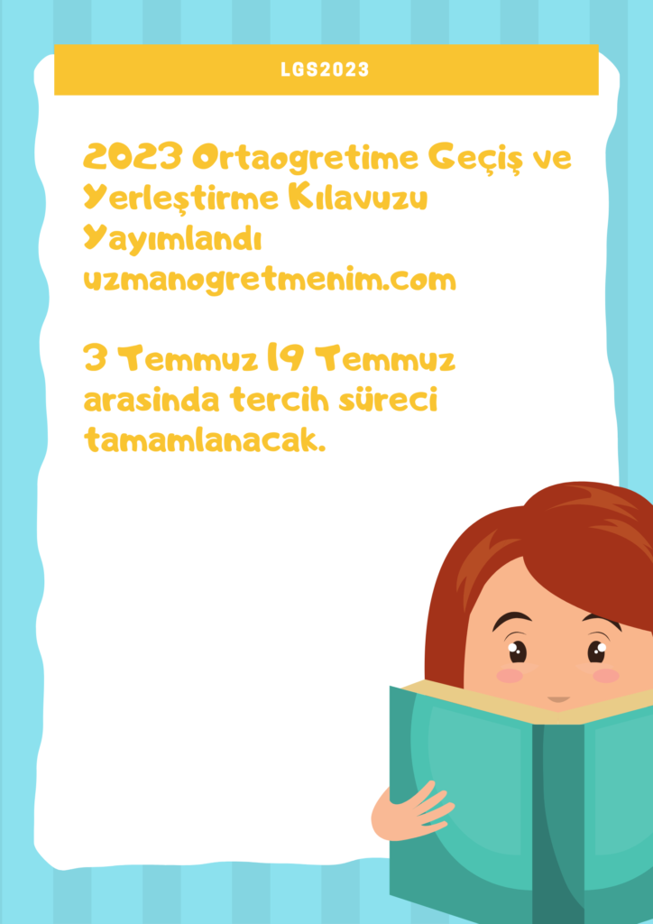 2023 Yılı LGS Merkezi Yerleştirme Takvimi ve Kılavuzu Yayımlandı